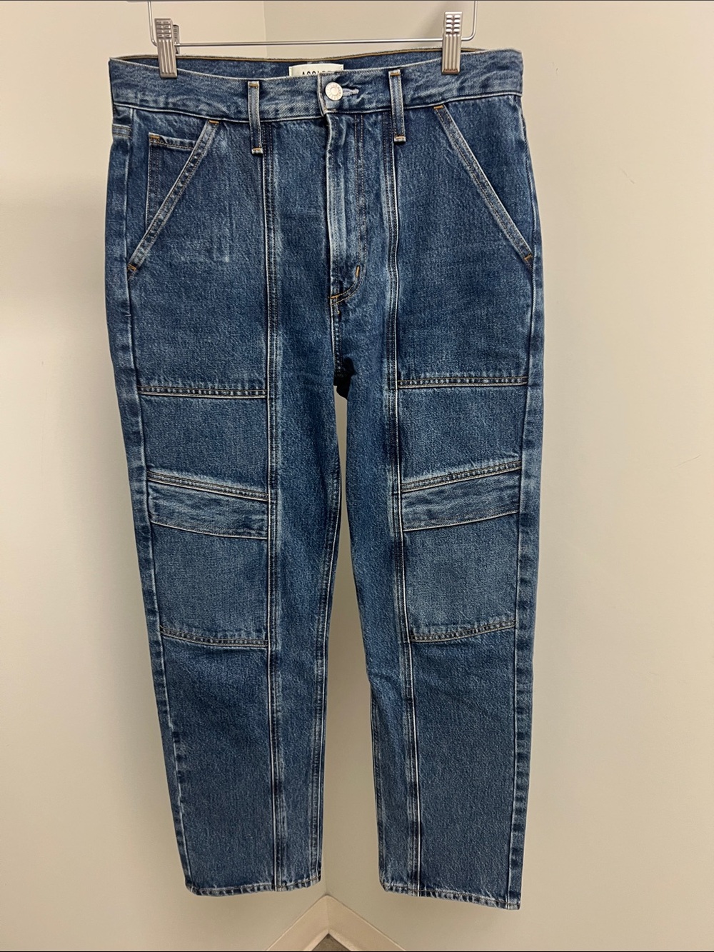 Men's Blue Panel-Detail Jeans